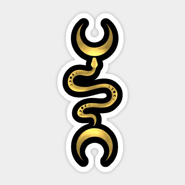 Moon Goddess Serpent Sticker by Yona's Stuff